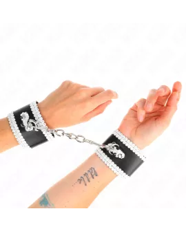 KINK - Schwarze Spitzen-Handgelenkfesseln Verstellbar 20-23 cm