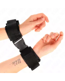 KINK Nylon Handfesseln - Rot-Schwarz, 25-35 cm verstellbar