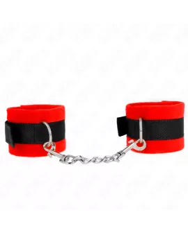 KINK Beginner Pelz-Handschellen Schwarz-Rot 30 x 7 cm