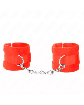 KINK - Beginner Pelz-Handmanschetten Rot 30 x 7 cm