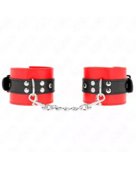 KINK Handgelenkfesseln Rot Schwarz Verstellbar 17-28 cm