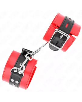 KINK Handgelenkfesseln Rot Schwarz Verstellbar 17-28 cm