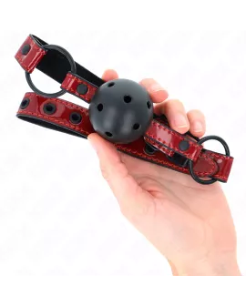 KINK - Glänzender Kunstlederball Knebel 4,5 cm Verstellbar