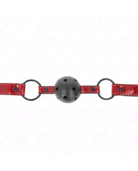 KINK - Glänzender Kunstlederball Knebel 4,5 cm Verstellbar