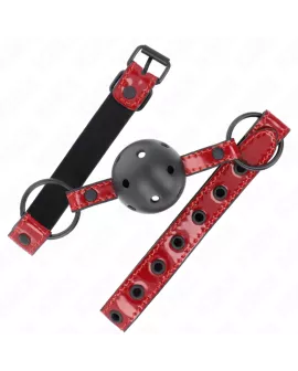 KINK - Glänzender Kunstlederball Knebel 4,5 cm Verstellbar