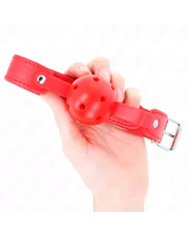 KINK - Roter Atembarer Ballgag 4,5 cm - Knebel 65 x 2,5 cm