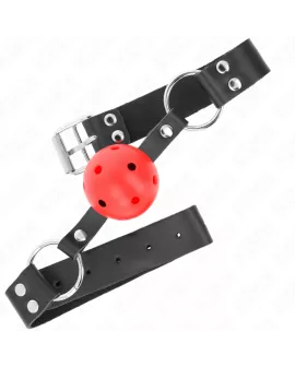 KINK - Atembarer Ball-Knebel 4 cm Rot Verstellbar