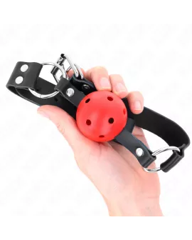 KINK - Atembarer Ball-Knebel 4 cm Rot Verstellbar