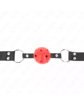 KINK - Atembarer Ball-Knebel 4 cm Rot Verstellbar