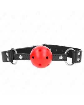 KINK - Atmungsaktiver Ball-Knebel 4 cm Leder Verstellbar