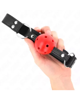 KINK - Atmungsaktiver Ball-Knebel 4 cm Leder Verstellbar