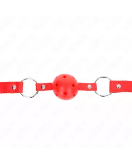 KINK - Atmungsaktiver Ball-Knebel 4 cm Rot Verstellbar