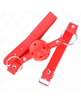 KINK - Atmungsaktiver Ball-Knebel 4 cm Rot Verstellbar