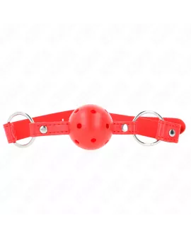KINK - Atmungsaktiver Ball-Knebel 4 cm Rot Verstellbar
