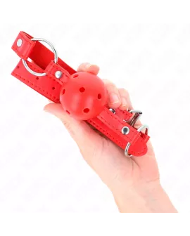KINK - Atmungsaktiver Ball-Knebel 4 cm Rot Verstellbar