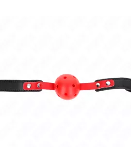KINK - Roter 4cm Hohlkugel-Knebel mit verstellbarem Gurt
