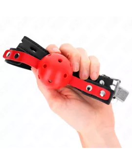 KINK - Roter 4cm Hohlkugel-Knebel mit verstellbarem Gurt
