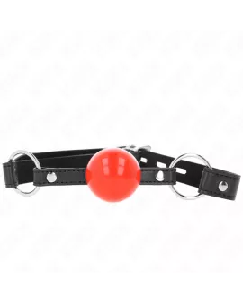 KINK Ballknebel 4 cm mit Schloss - Roter Ball Schwarzer Gurt