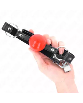 KINK Ballknebel 4 cm mit Schloss - Roter Ball Schwarzer Gurt