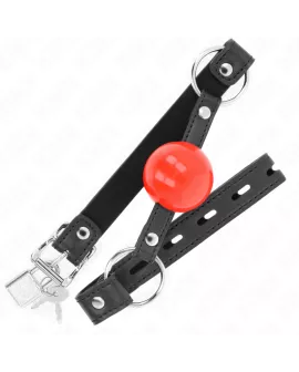 KINK Ballknebel 4 cm mit Schloss - Roter Ball Schwarzer Gurt
