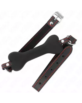KINK - Schwarzer Knochen Gag 12 cm 63 x 2 cm