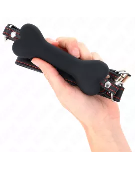 KINK - Schwarzer Knochen Gag 12 cm 63 x 2 cm