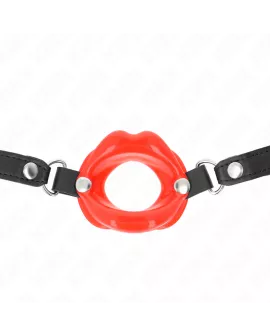 KINK Lip 8 cm Knebel - Rotes Kunstlederband verstellbar