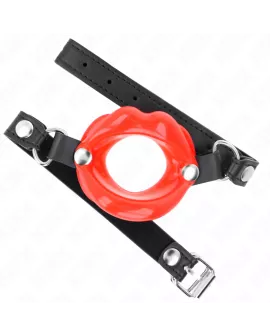 KINK Lip 8 cm Knebel - Rotes Kunstlederband verstellbar