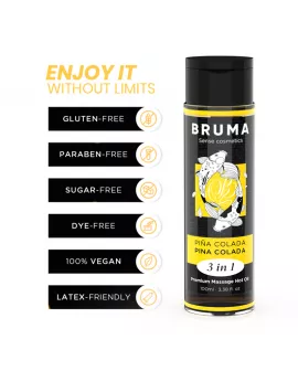 BRUMA - PREMIUM-MASSAGEÖL MIT WÄRMEEFFEKT, PINA COLADA-GESCHMACK 3 IN 1 - 100 ML