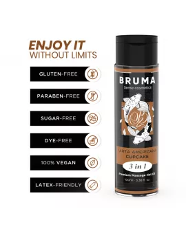 BRUMA - PREMIUM-MASSAGEÖL MIT WÄRMEEFFEKT, CUPCAKE-GESCHMACK 3 IN 1 - 100 ML