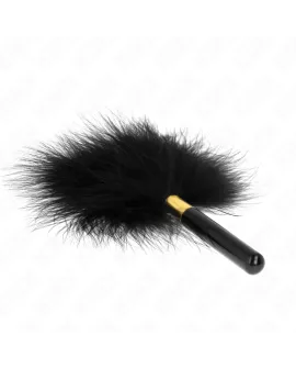 KINK - Schwarz-Gold Metall-Kitzelfedern 18 cm
