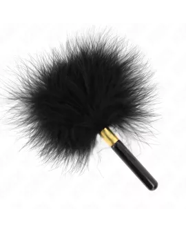 KINK - Schwarz-Gold Metall-Kitzelfedern 18 cm