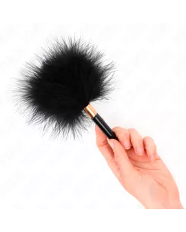 KINK - Schwarz-Gold Metall-Kitzelfedern 18 cm