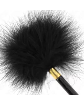 KINK - Schwarz-Gold Metall-Kitzelfedern 18 cm
