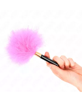 KINK - Fuchsia Gold Metall-Kitzelfedern 18 cm