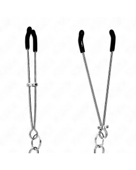 KINK - Dünne Nippelklemme mit dicker Kette 30 cm