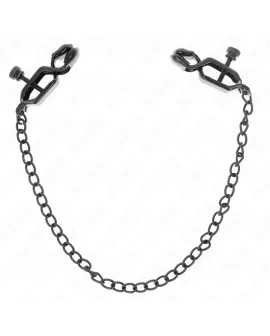 KINK - Flache Kette Nippelklemme Schwarz 30 cm