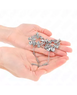 Kink - Metallische Blumen-Nippelklammen mit Kette