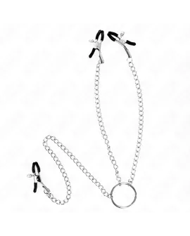 KINK Dreifach-Nippel-Klitoris-Klemmen mit Kette - Modell 0
