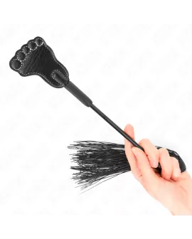 KINK Fußförmiges Paddle mit Quastenpeitsche - 31 cm