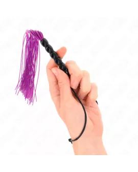 KINK Mini Silikonpeitsche mit 6 lila Perlen - 26 cm