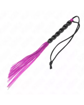 KINK Mini Silikonpeitsche mit 6 lila Perlen - 26 cm