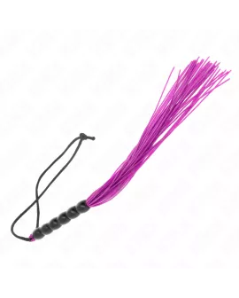 KINK Mini Silikonpeitsche mit 6 lila Perlen - 26 cm