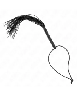 KINK - MINI SILIKONPEITSCHE MIT 6 SCHWARZEN PERLEN 26 CM