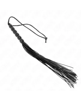 KINK - MINI SILIKONPEITSCHE MIT 6 SCHWARZEN PERLEN 26 CM