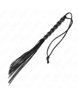 KINK - MINI SILIKONPEITSCHE MIT 6 SCHWARZEN PERLEN 26 CM