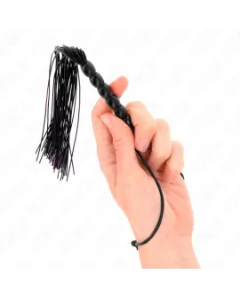KINK - MINI SILIKONPEITSCHE MIT 6 SCHWARZEN PERLEN 26 CM