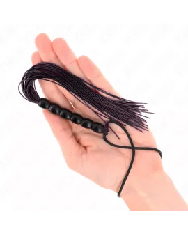 KINK - MINI SILIKONPEITSCHE MIT 6 SCHWARZEN PERLEN 26 CM