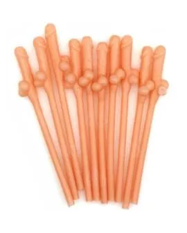 DIABLO PICANTE - 10 Penis-förmige Strohhalme