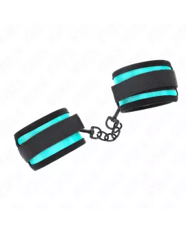 KINK Nylon-Handfessel Klettverschluss Schwarz-Blau 18-32 cm
